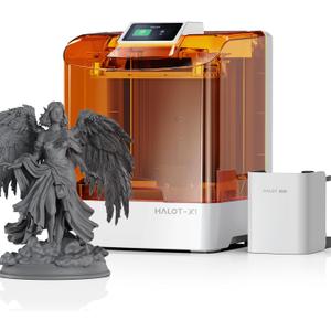 Creality Halot-X1 Combo Resin 3D Printer, 10.1" 16K Mono LCD, 14×19 μm, 170 mm/h High-Speed Printing, Intelligent Resin Management, Fully Assembled Auto Leveling, Large Print Size 8.33*4.66*7.87 in