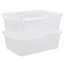 Gloreen Clear Storage Bin, 16 Quart Latch Bins/Containers/Boxes with Lid, Pack of 2