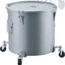 VEVOR Fryer Grease Bucket, 16 Gal Oil Disposal Caddy with Caster Base, Carbon Steel Rust-Proof Coating, Oil Transport Container with Lid, Lock Clips, Filter Bag for Hot Cooking Oil Filtering (Silver Gray)