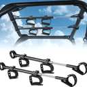 UTV Overhead Gun Rack Fits 21-28" Spacing Roll Bars, Adjustable UTV Gun Holder Rifle Rack for Polaris Ranger Honda Pioneer Mule Uforce, Shovel Mount Bow Metal Holder Hunting Tool Roof Racks