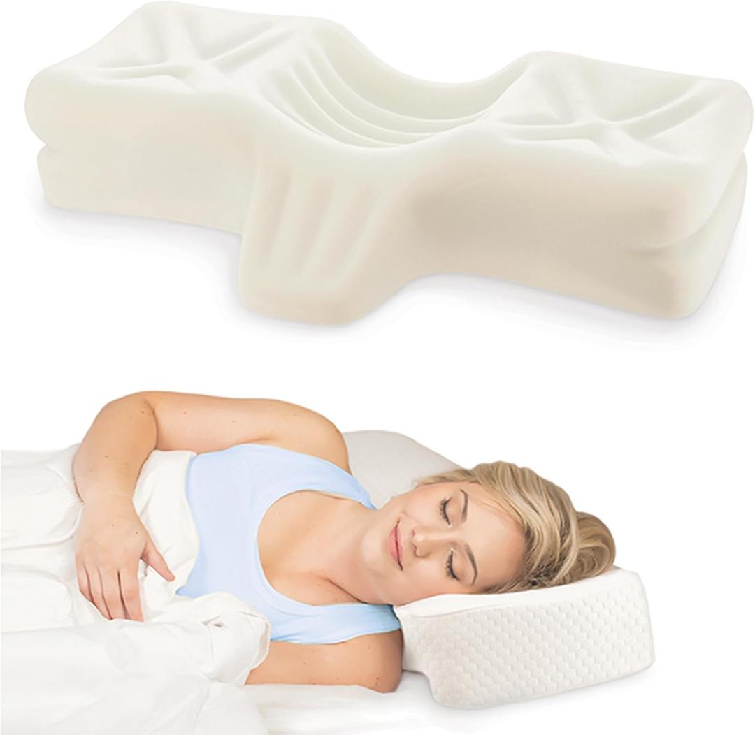 Therapeutica Cervical Orthopedic Foam Pillow - Neck Support Pillow for Side & Back Sleepers - Ergonomic Pillow for Neck Support, Relief, & Spinal Alignment Average Size, Firm