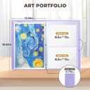 JoyCat 12 x 18 Art Portfolio Binder, 40 Pockets Display 80 Pages, Purple