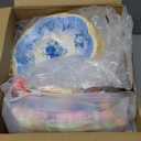 Nuogo 300 Pcs Disposable Tea Party Supplies Vintage Floral Paper Tea Cups with Handle and Plates Napkins Tea Cup and Saucer Set for Birthday Baby Shower Bridal Wedding Mother's Day, Serve 100 Guest (Warm)