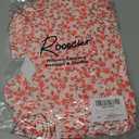 Rooscier Women's Ruched Wrap Ruffle Flare Square Neck Short Sleeve Self Tie Crop Top Blouse Floral Pink Small (S)