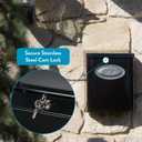 Architectural Mailboxes Designer Galvanized Steel, Locking Wall Mount Mailbox, Black with Satin Nickel