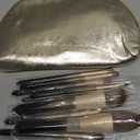 Natural Hair Makeup Brush Set Professional, Sable Makeup Brushes Set + Angled Eyebrow Brush & Fine Angled Eyeliner Brush & Eyelash Brush Set