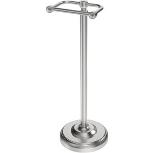 Toilet Paper Holder Stand, Brushed Nickel Toilet Paper Holder Free Standing, Post Pivoting Design & Stable Weighted Base SUS304 Stainless Steel for Bathroom