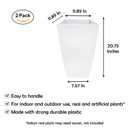 RUBBER BOND Plastic Plant Pots 2 Pack - Modern Indoor/Outdoor Planters for Home Decor - Weather-Resistant Large Flower Pots - Lightweight 22 Inches Tall Planters