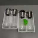 Home EC Original Stainless Steel Sea Salt and Pepper Grinder Set of 4 - Adjustable Ceramic - Tall Glass Salt and Pepper Shakers Mills - Modern Kitchen Spice Mill W/Funnel & EBook