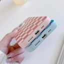 Compatible with iPhone 12 Case,Cute Checkerboard Checkered Cream Silicone Pattern for Women Girl Trendy Slim Fit,TPU Silicone Shockproof Full Camera Protection Cover-White