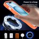 Magnetic for iPhone 15 Case, [Compatible with MagSafe] [Military Grade Drop Protection] Translucent Matte Shockproof Anti-Scratch Phone Cover (Orange)
