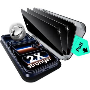 ESR 3 Pack for iPhone 17 Pro Privacy Screen Protector, Military Grade Shatterproof, 9H Hardness, Anti-spy Tempered Glass with UltraFit Tray