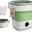Portable Washing Machine, 20L Upgraded with Spin Basket Laundry Machine, 3 Modes Deep Cleaning, Upgraded Small Collapsible Laundry for Hotel, Apartment, Home and Travel - Green