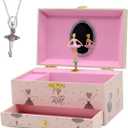 Musical Jewelry Box for Girls, Small Musical Ballerina Jewelry Box Swan Lake, Bedroom Decor Music Box for Girls, Christmas/Birthday Gifts (7 inches)