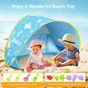 Zooawa Baby Beach Tent, Pop Up Beach Tent Sun Shade for Beach, Portable Shade Pool UV Protection Sun Shelter for Infant with Beach Sand Toys Set