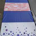 Fitvids Folding Exercise Gymnastics Mat 4'x8'x2" Gym Workout Mat with Carrying Handles High-Density Anti-Tear Portable Fitness Aerobics Mats for Home Gym Yoga Pilates Tumbling MMA Core Training, Multiple Colors (Star-Stripe)