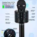 Kids Toys Age 3-12, Karaoke Microphone for Kids Birthday Presents Gifts for 5 6 7 8 9 10 11 12 Year Old Girls Boys Toys for 4-11 Year Old Girl Boy Teen - Black