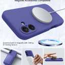 OTOFLY Compatible with iPhone 16 Case, Compatible with MagSafe, Shockproof Magnetic Silicone Case for iPhone 16,[Military Grade Protection] [2 Pack Screen Protectors], Flower Blue