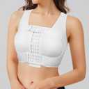 BRABIC Front Closure Post Surgical Compression Everyday Bra for Women Mastectomy with Removable Breast Support Band M