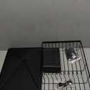 SNTD Dish Drying Rack - Small Dish Rack for Kitchen Counter, Stainless Steel Dish Drainer with Utensil Holder and Drainboard, 11" W x 15" L (Black)