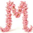 10PCS 59FT Artificial Silk Cherry Blossom Garland, Hanging Sakura Flower Vines for Wedding Party Home Arch Office Sakura Decor (Pink)