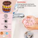 ASTARON 100 Pcs 15mm Silicone Beads for Keychain Making, Pink Black Silicone Round Beads Bulk for Bracelets Pens Crafts Supplies