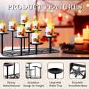 Fireplace Candelabra Candle Holder Matte Black Metal Candleholder with 9 Candle Stands Mantle Decor for Flameless or Wax Pillar Candle Floor Table Centrepiece Christmas Wedding Party Decoration