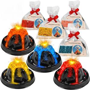 28 Pack Valentine's Day Gift Erupting Volcano Kit with Greeting Cards Volcano Science Experiment Party Favor STEM Educational Toys School Gifts Exchange Classroom Prizes for Boys Girls
