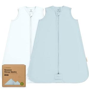 2-Pack Baby Sleep Sacks, Zipper Wearable Blanket - 0.5TOG Organic Cotton, Lightweight,Soft Cozy Infant Sleeping Sack 3-6 months,Easy to Wear Small Newborn Transition Swaddles Sleepsacks(Glacier, S)