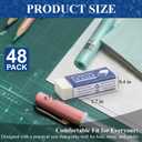 White Vinyl Erasers for Pencils, White Plastic Eraser, 48-Pack Bulk Pencil Erasers for Classroom & School, Kids Classroom Must Haves & Back to School Supplies Eraser.