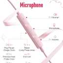 USB C Headphones for iPhone17 16 Pro Max 15 Plus iPad Pro Samsung Galaxy S24 S23 Ultra S26 S25 S22 S21 Wired Earbuds Magnetic in-Ear Type C Earphone with Microphone Volume Control HiFi Stereo Pink
