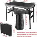 Folding Table and Stool, Small, Black, 4 Foot Outdoor Portable Table, Adjustable Height, Camping, Picnic, RV Table, 55lbs Load-Bearing, Lightweight