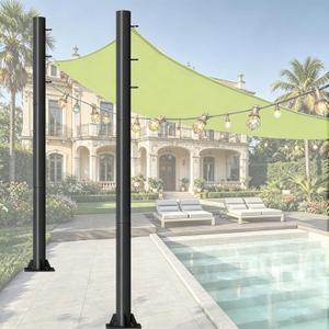 2 Pack 10ft Sun Shade Sail Pole Kit – Heavy Duty Steel Metal Post, Thickened Metal Rust Proof Outdoor Pole for Shade Sail, Patio Backyard Deck Awning Canopy, 10 FT-2pc-2.36" dia.