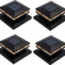 MAGGIFT 15 Lumen Post Lights for Outdoor, Fence Deck or Patio, Solar Powered Caps, Warm White High Brightness SMD LED Lighting, Lamp Fits 4x4, 5x5 or 6x6 Wooden Posts, 8 Pack