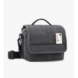 Besnfoto Camera Bag Purse Small Messenger Shoulder Bag for Mirrorless DSLR Camera Waterproof Canvas Compact Photography Case, Black Gray