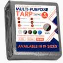 Large Waterproof Tarp - Heavy Duty 20 Mil Thick Poly Tarpaulin Ideal for Canopy Tents, Boats, RV or Pool Covers - Multipurpose Protective Tarps with Grommets for Indoor, Outdoor Use | 12' x 16' 2 Pack