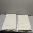 Kevin Textile Decorative Throw Pillow Cover Striped Corduroy Plush Texture Velvet Euro Cushion Cover for Bed 24 x 24 Inch (60cm) Set of 2 Cream