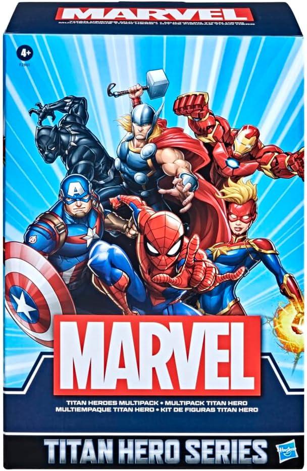 Hasbro- Marvel Titan Hero Series Multipack (6 Action Figures, 30 cm, Ages 4 Years) 