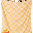 Giant Beach Towel Blanket Autumn Outing Stuff for Women & Men Road Trip Camping Gear Ship Cruise Gear Must Haves Yard Mat Large L Yellow Plain Pattern Airplane Accessories Travel Gadgets