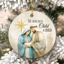 4 x Nativity Scene Ornament 2025, Catholic Gifts for Christian Family, Believers, Friends, Neighbors, Holy Family with Baby Jesus Ceramic Ornaments for Religious Christmas Decorations