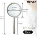 Handheld Magnifying Glasses 5X Reading Magnifier with Shatterproof Metal Handle & 84mm Large Magnifying Real Glass Lens for Seniors and Kids Repair and Observation(Silver)