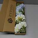 2PCS White & 2PCS 20" Light Blue Hydrangea Artificial Flowers Real Touch Faux Hydrangeas with Long Stem for Spring Home Decor Baby Shower Floral Arrangement Kitchen Party Wedding Xmas Decor