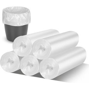105Counts 8 Gallon Trash Bags, Flexible & Durable Kitchen Garbage Bags, Unscented & Easy Tearing Medium Trash Bag for Kitchen, Bathroom, Bedroom, Office, Transparent