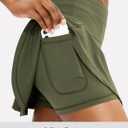 SANTINY Pleated Tennis Skirt for Women with 4 Pockets Women's High Waisted Athletic Golf Skorts Skirts for Running Casual (Green)