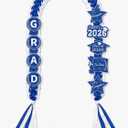 ZenNex Graduation Leis 2026 Handmade Ribbon Lei Double Braided Ribbon Necklace with GRAD Patches for College High School Graduation Party Accessories