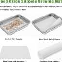 Stainless Steel Sprouts Growing Kit 4-Tier 14 inch Trays, Microgreens Growing Kit, Seed Sprouting Tray with Encrypted Mesh Sprouts for Beans Alfalfa Broccoli Wheat Grass