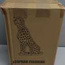 Quoowiit Statues for Home Decor, Modern Sculptures and Statues Decorations for Living Room, Bedroom, Table, Bookshelf, White Resin Leopard Art Decorative Sculpture with Black Polka Dots Design