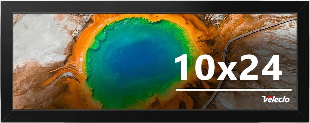 10x24 Picture Frame for Wall Display, 10x24 Black Picture Frame with Shatter Resistant Plexiglass, Stable and Sturdy 10 x 24 Poster Frame for Wall Display, Handpicked Gift Collection, 1 Pack