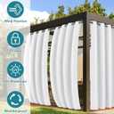 HolidayIdeas Outdoor Curtains for Patio Waterproof 4 Panels-Windproof Weatherproof Privacy Curtains-Grommet Top and Tab Bottom Drape for Gazebo, Porch, Pergola, Cabana, Backyard 54x120 Inch White
