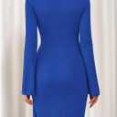 PRETTYGARDEN Women 2025 Mini Bodycon Dresses Long Sleeve Ruched Fitted Short Night Out Trendy Party Club Outfits Fall Clothes (XXL)